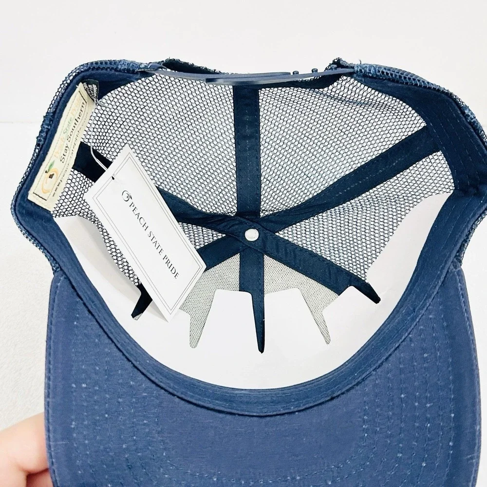 The State Company South Georgia Square Patch‎ Trucker Hat Cap Adjustable Blue